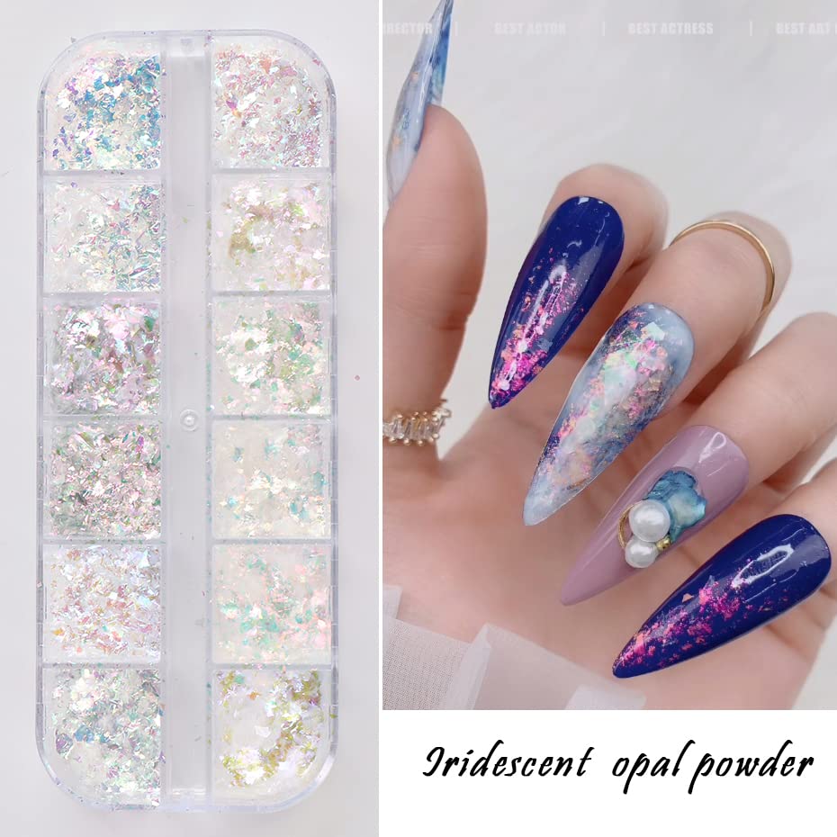 jmeowio arte de uñas 12 rejillas brillos, diseño limpio para empezar