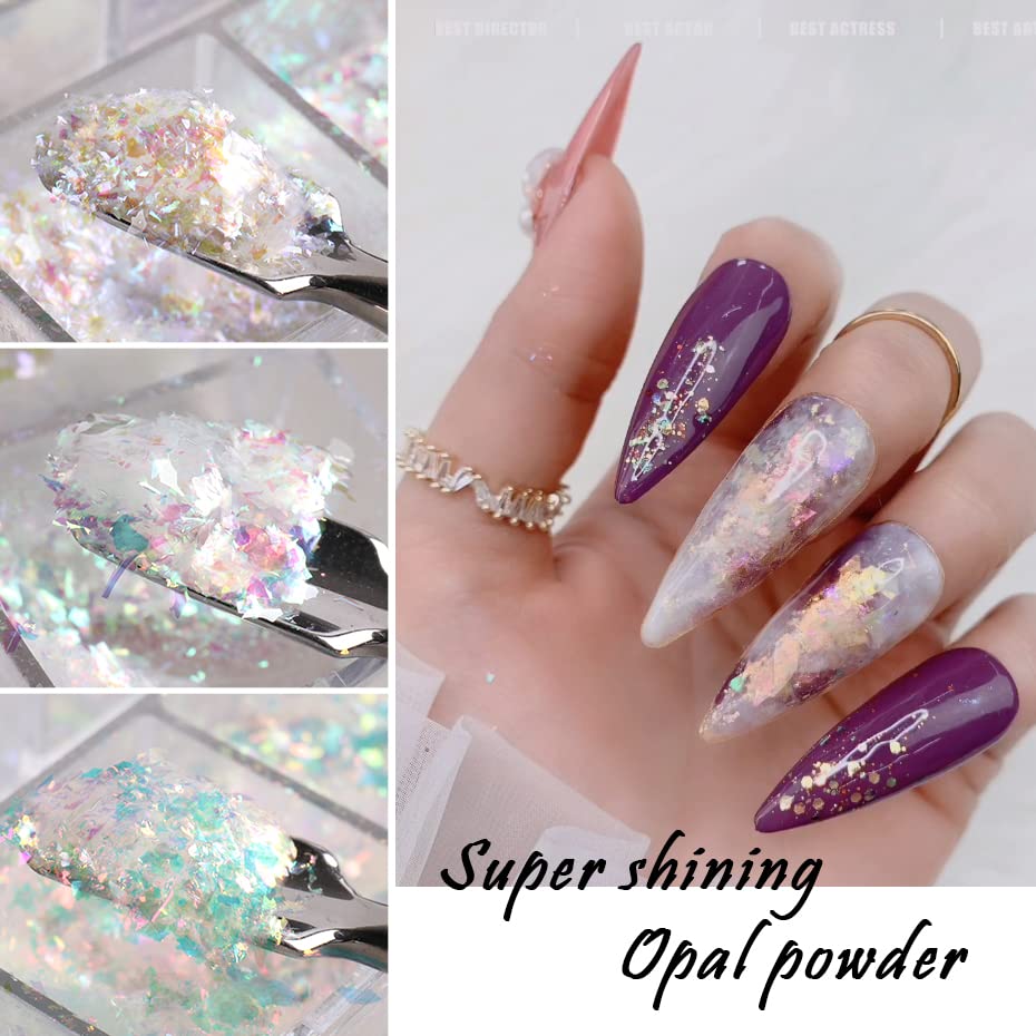jmeowio efecto sirena brillo para uñas, look veraniego