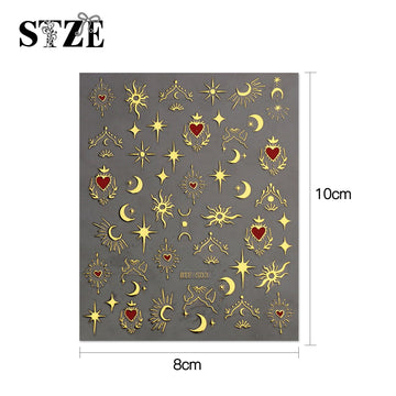 JMEOWIO diseños Luna Estrella, añade brillo sutil a uñas naturales.