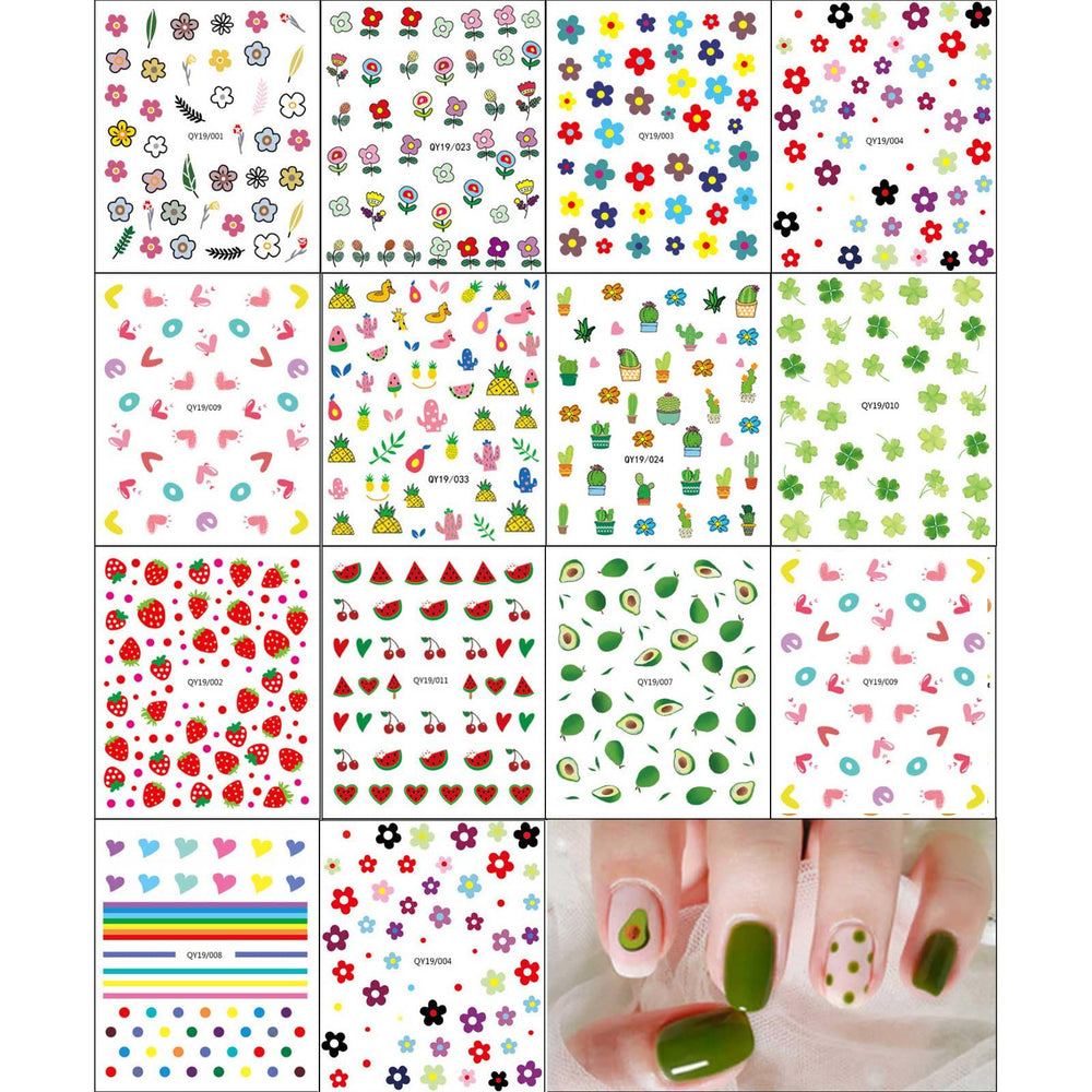 JMEOWIO pegatinas con flores para uñas, diseño delicado