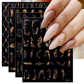 jmeowio: uñas con diseño mármol de 9 hojas para acabado elegante y rápido