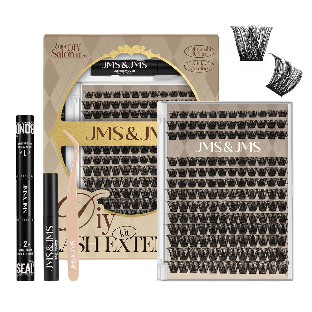JMS&JMS Lash Clusters Kit: kit DIY para crear pestañas en casa, cómodo y práctico.