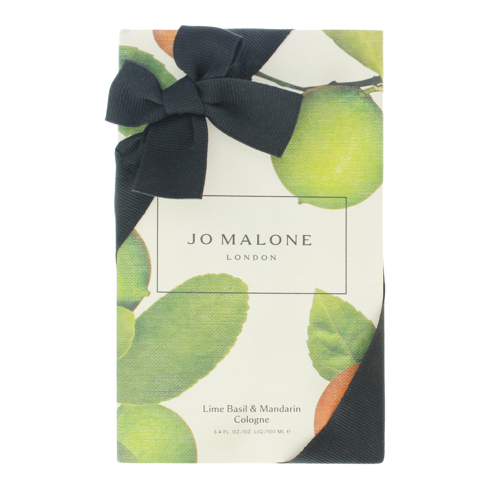 Jo Malone Lime Basil Mandarin, notas-destacadas: albahaca y mandarina en fondo cálido
