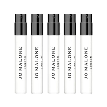 Jo Malone London discovery collection bottles—five fragrance samples to explore at home or on the go.