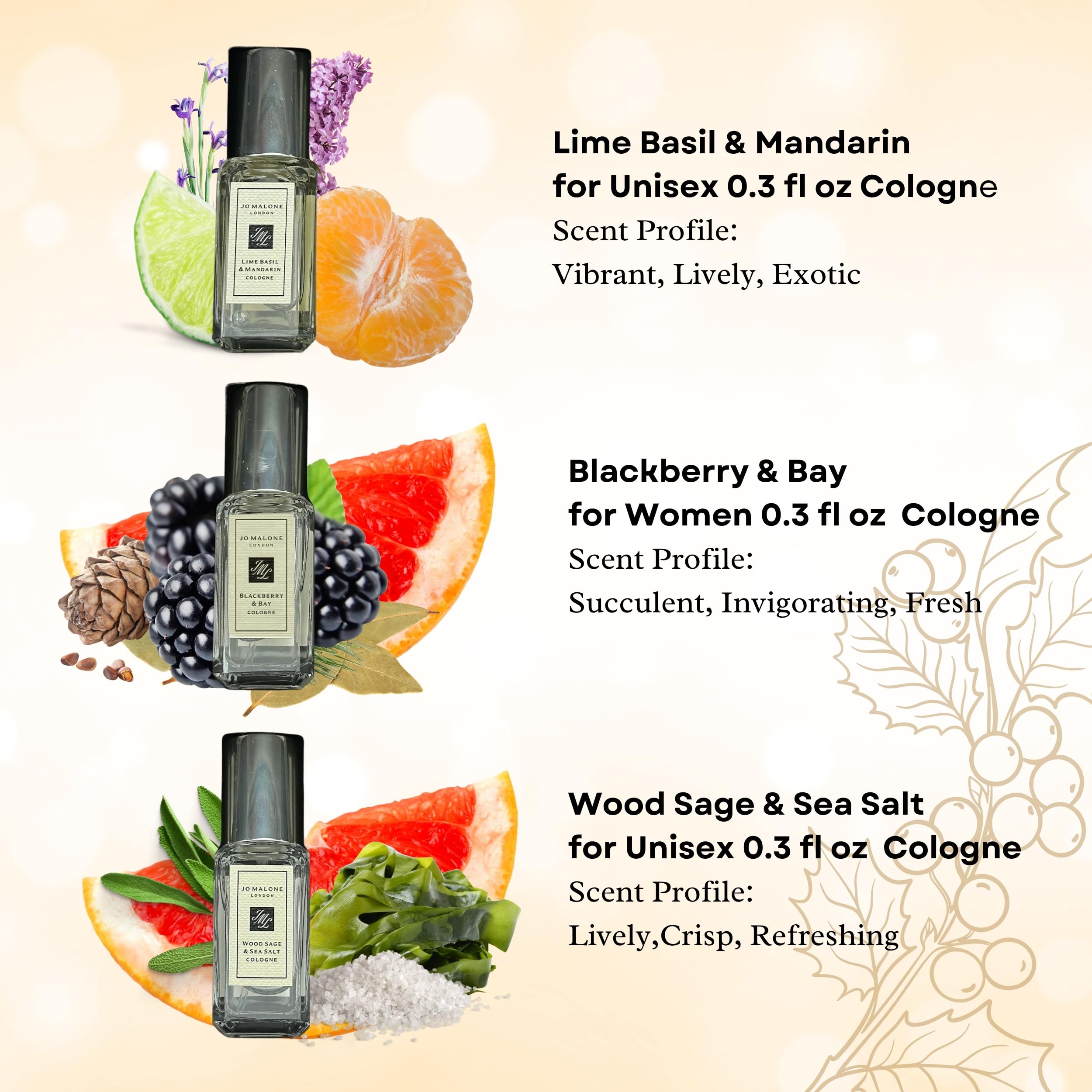 Jo Malone mini fragancias mora y laurel, opción versátil para tu día a día.
