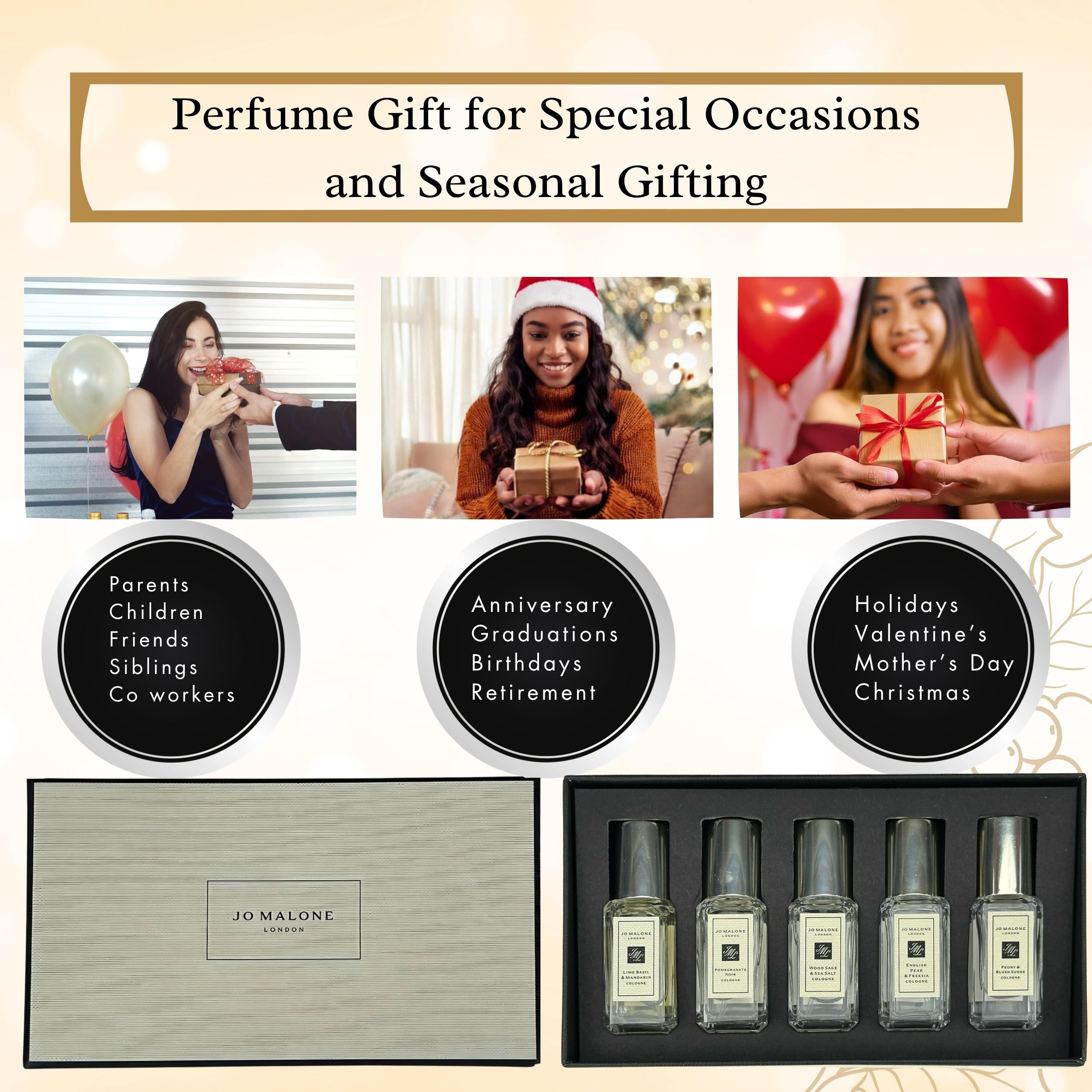 Estuche regalo Jo Malone con mini fragancias, perfecto para probar varias opciones.