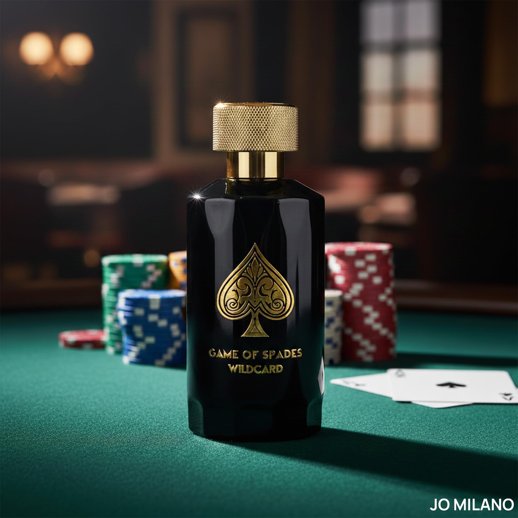Detalle artístico del frasco, diseño premium inspirado en el juego.