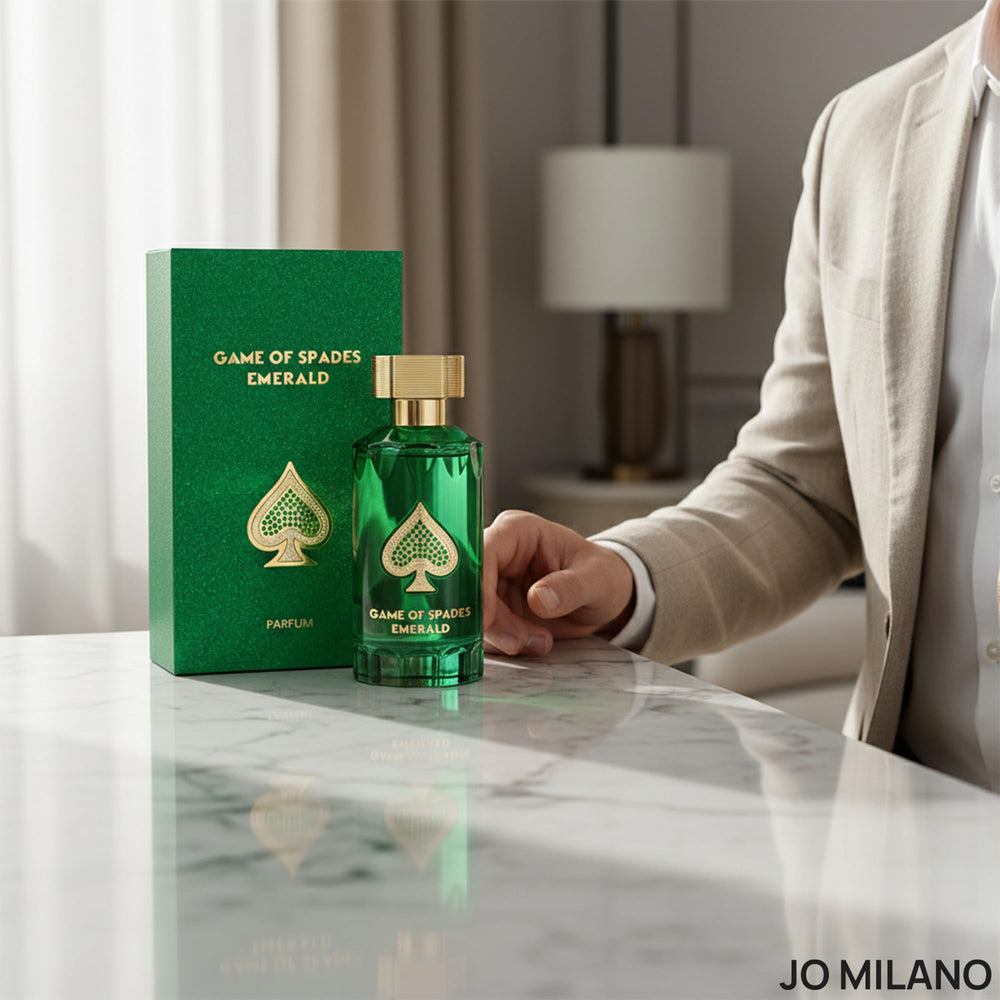 Jo Milano Game of Spades Emerald, notas-citricas: sensación brillante que acompaña reuniones y salidas.