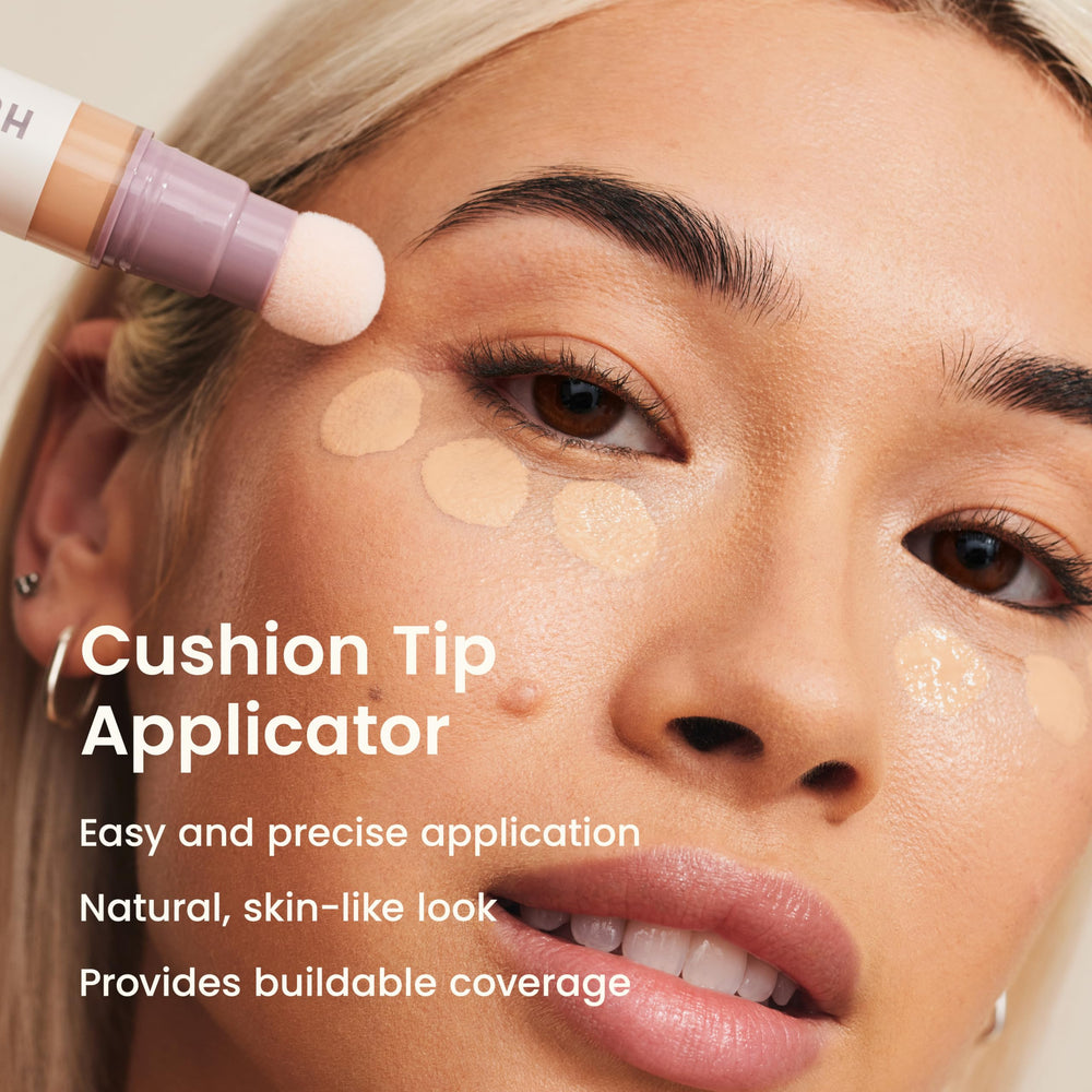 JOAH under-eye concealer serum applied on skin for balanced coverage