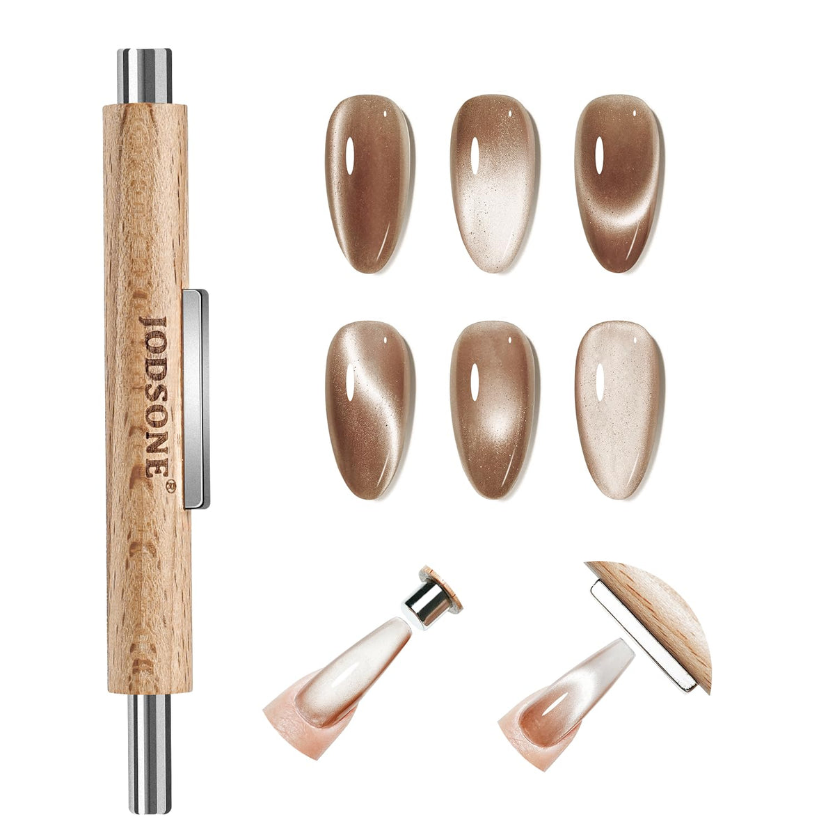 Imán JODSONE para uñas con efecto ojo de gato, cilindro de 6 mm para precisión
