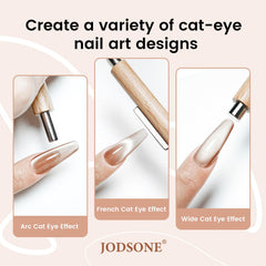 Imán JODSONE para uñas con efecto ojo de gato, imán cuadrado de 3 cm