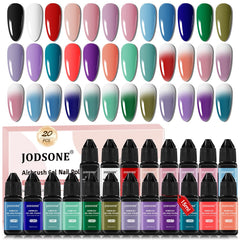 JODSONE: 20 colores para gel aerógrafo, tonos vibrantes y duraderos.