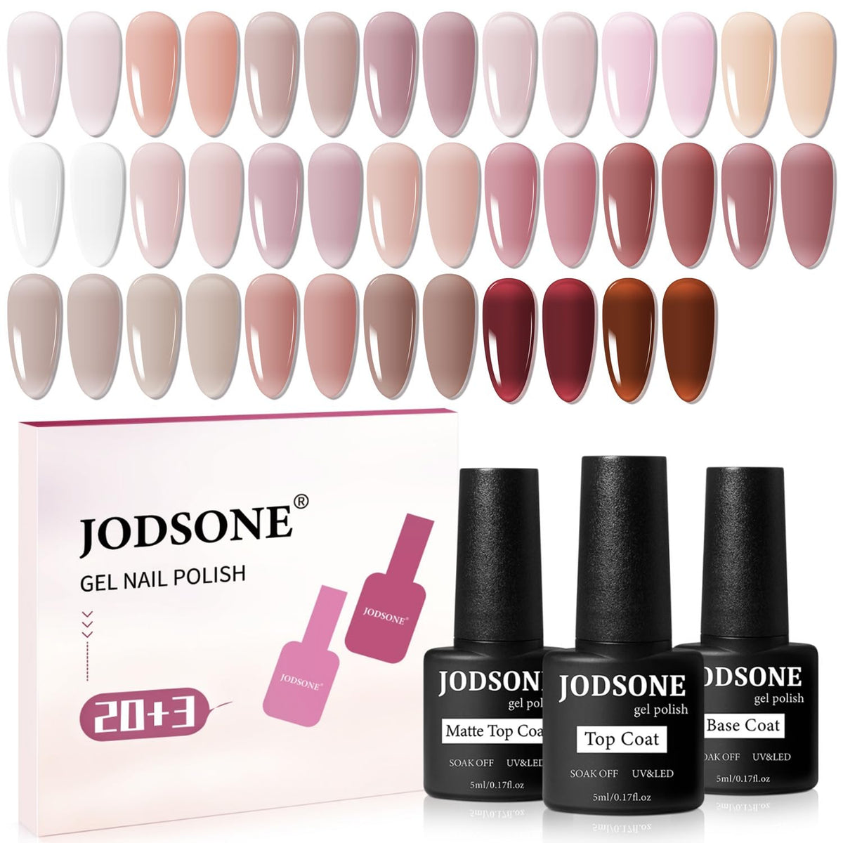 JODSONE set de gel translúcido para uñas, ideal para manicura en casa.
