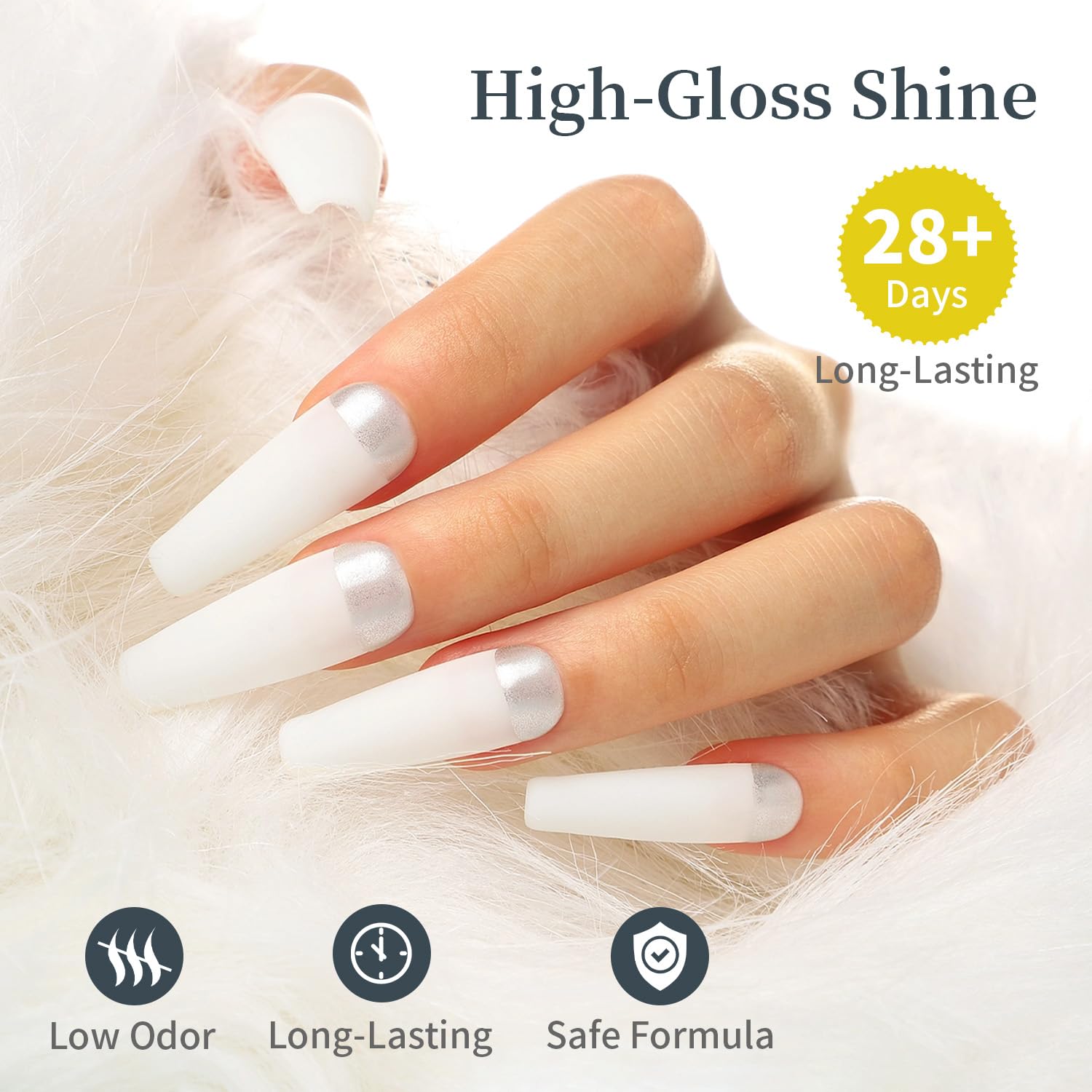 Acabado brillante y duradero del esmalte gel blanco de JODSONE