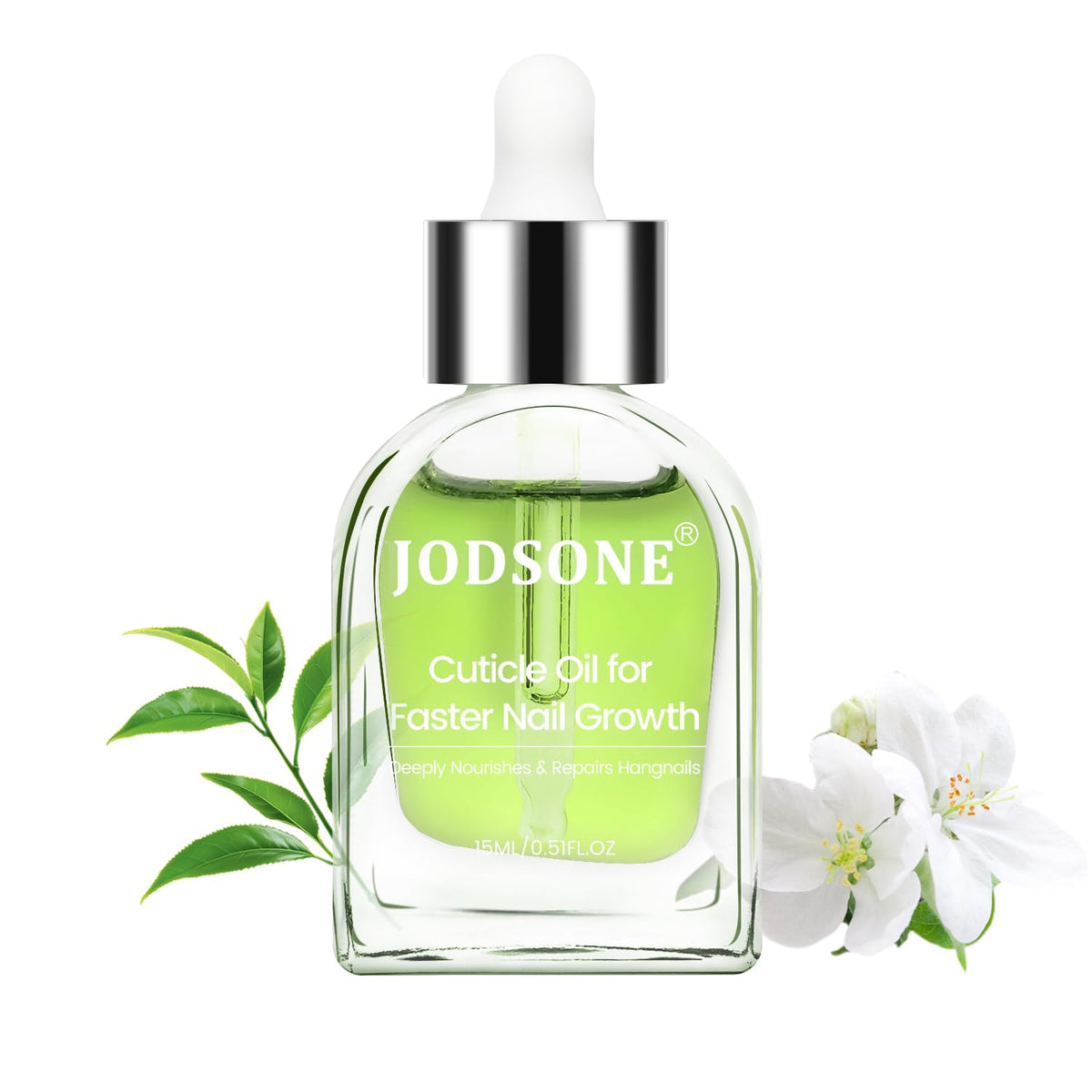 JODSONE aceite de cutícula en botella con gotero para uso diario.