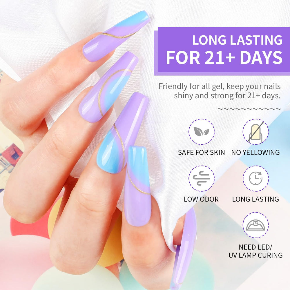 Aplicación fácil: base, gel de color y top coat de JODSONE