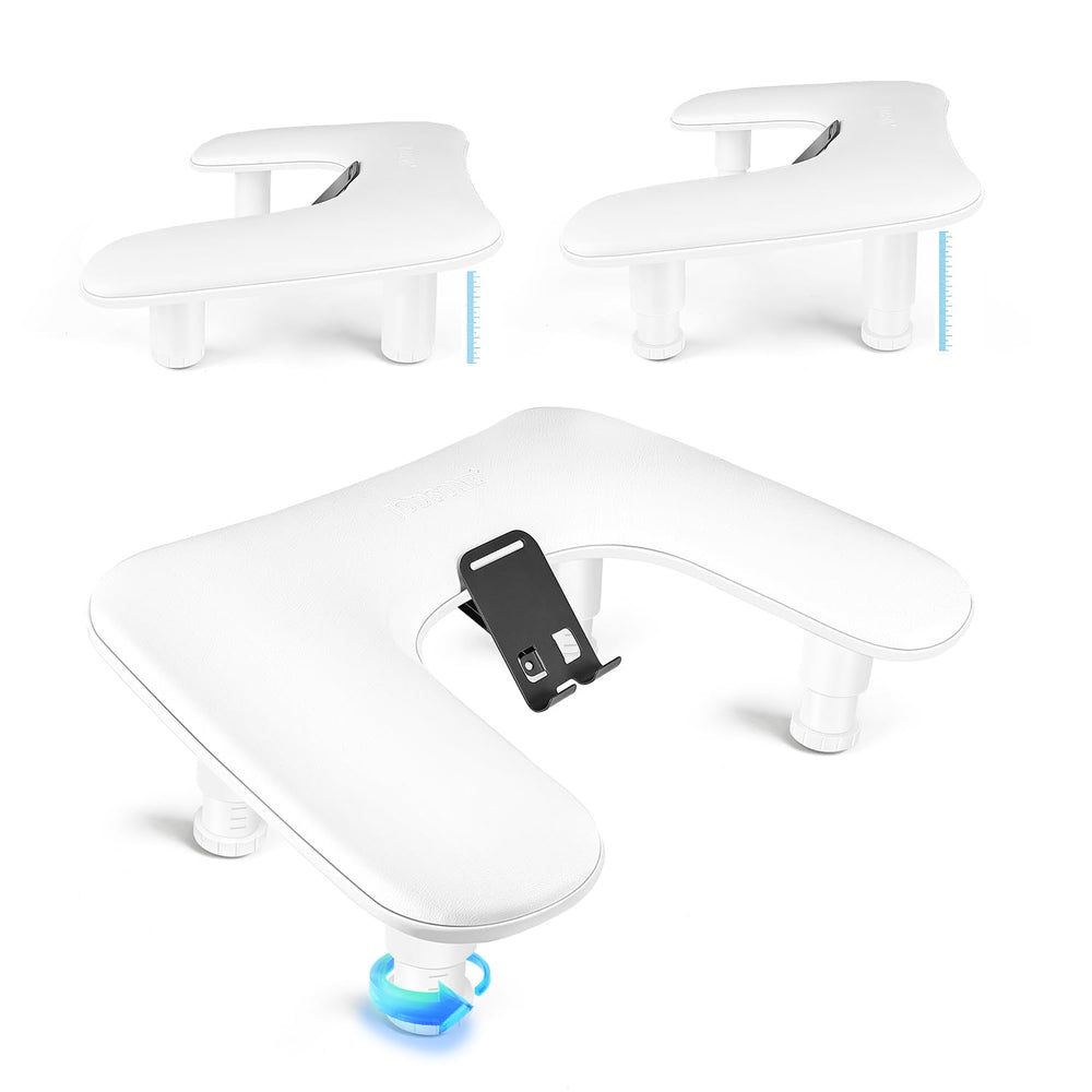 JODSONE: apoyo de mano en U blanco con teléfono 360° para manicura con manos libres.