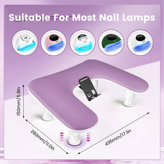 Base antideslizante en reposabrazos para mayor estabilidad durante la manicura.