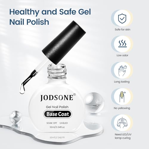 JODSONE Base Coat Gel curado bajo lámpara para un acabado estable