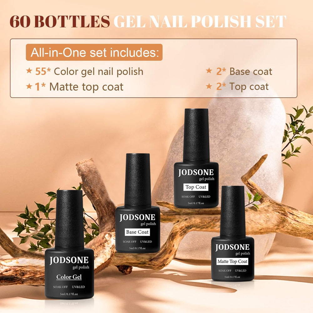 Botellas JODSONE de base coat y top coat para acabado profesional.