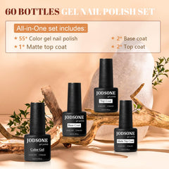 Botellas JODSONE de base coat y top coat para acabado profesional.