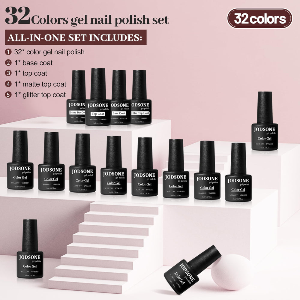 Botellas de esmalte gel JODSONE en colores vivos para uso diario.