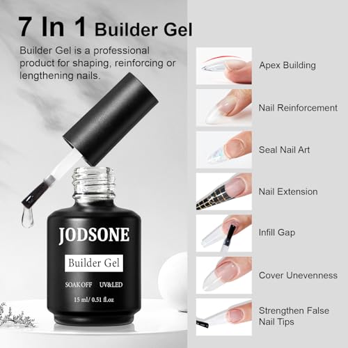 JODSONE-builder-gel-15ml adds thickness for stronger nails and extensions.