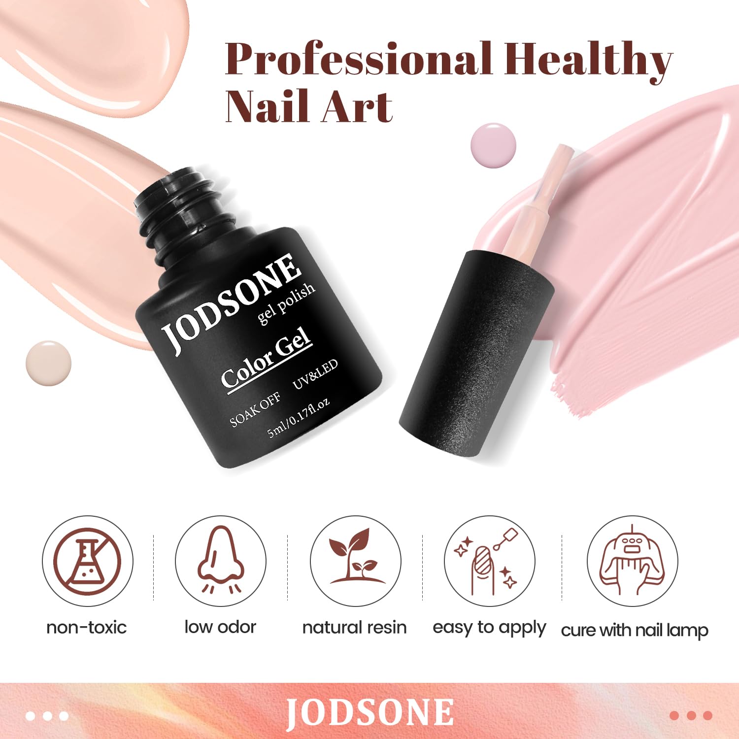 JODSONE brillo-gel, acabado reluciente para uñas pulidas.