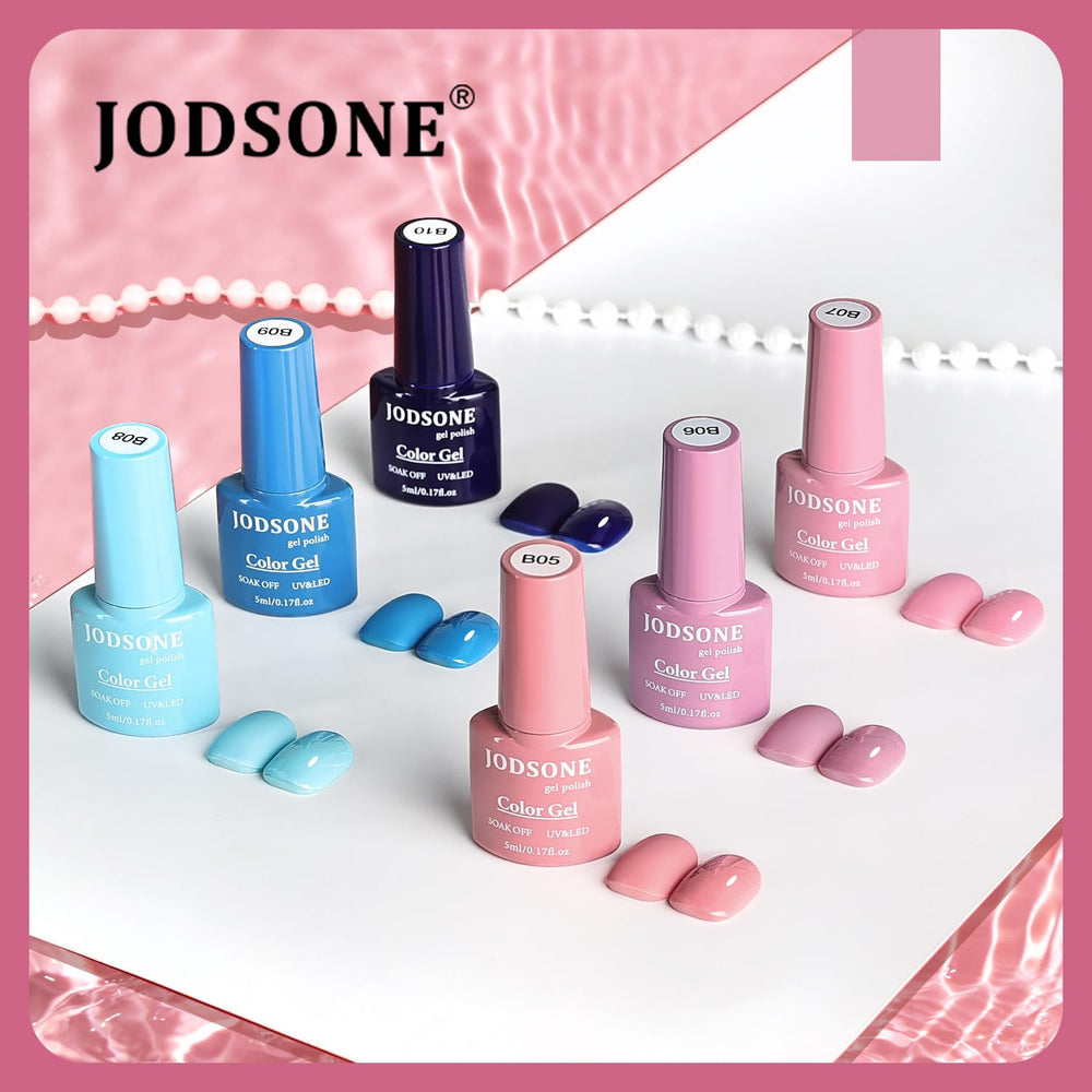 Esmalte gel JODSONE colores de cerca: tonalidades vibrantes para uñas llamativas.