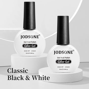 Esmalte gel negro JODSONE 10 ml, color intenso y cobertura uniforme.