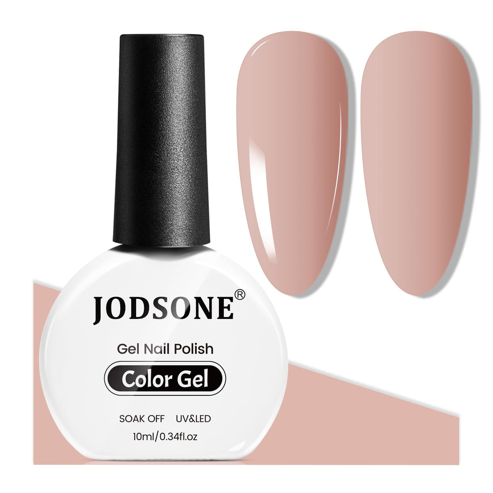 Esmalte gel JODSONE en tono neutro rosado claro, acabado suave.