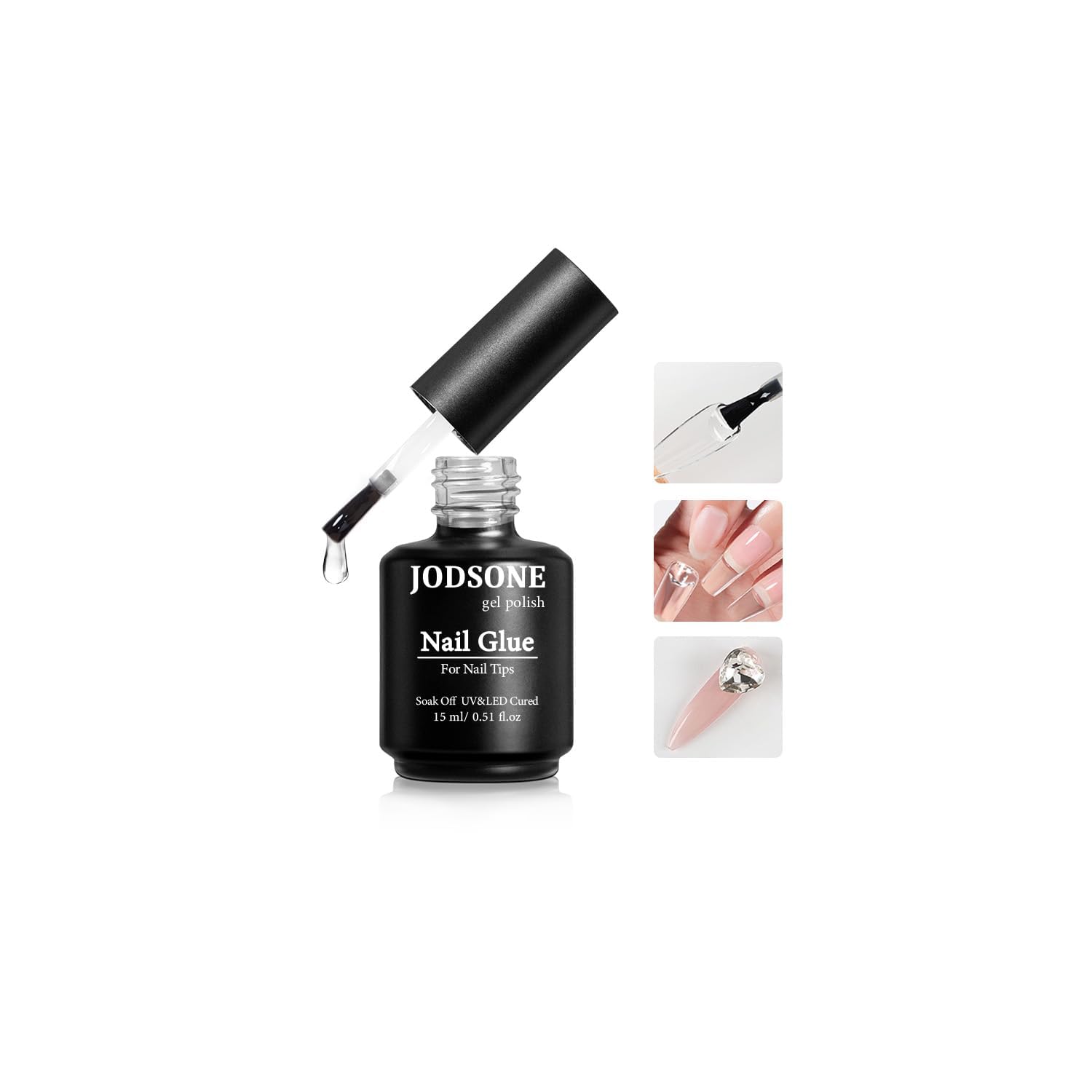 JODSONE gel adhesivo para uñas, aplicación precisa y rápida.