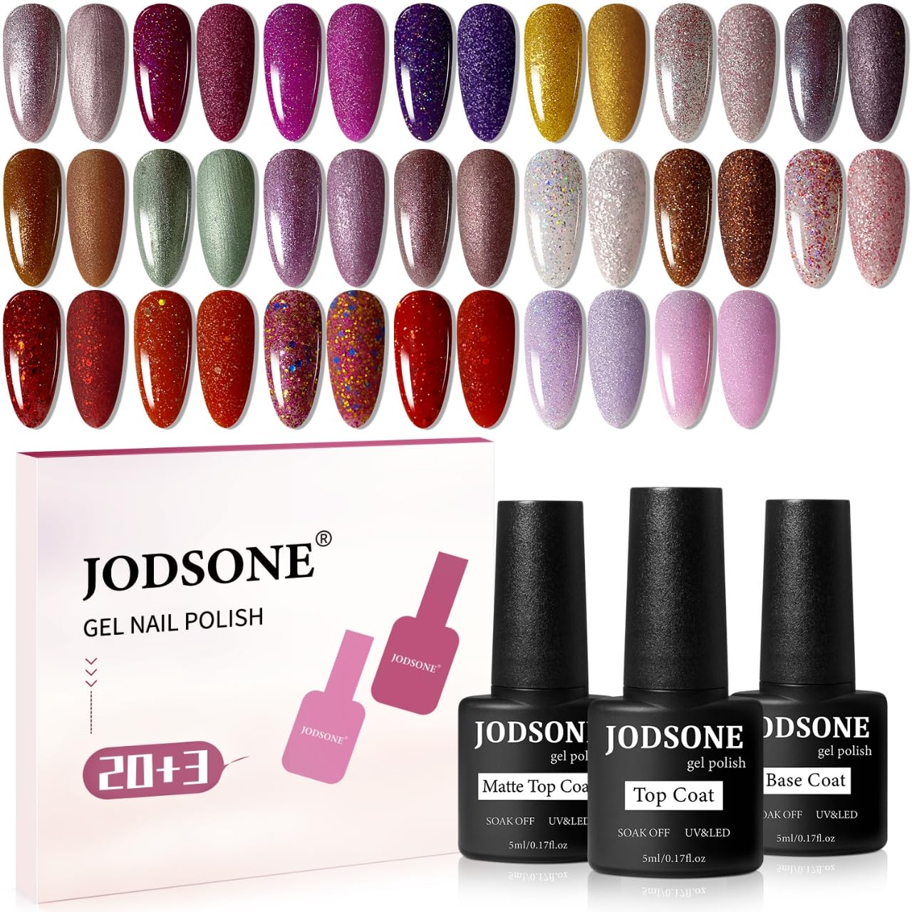 JODSONE gel glitter botellas brillantes para uñas hechas en casa