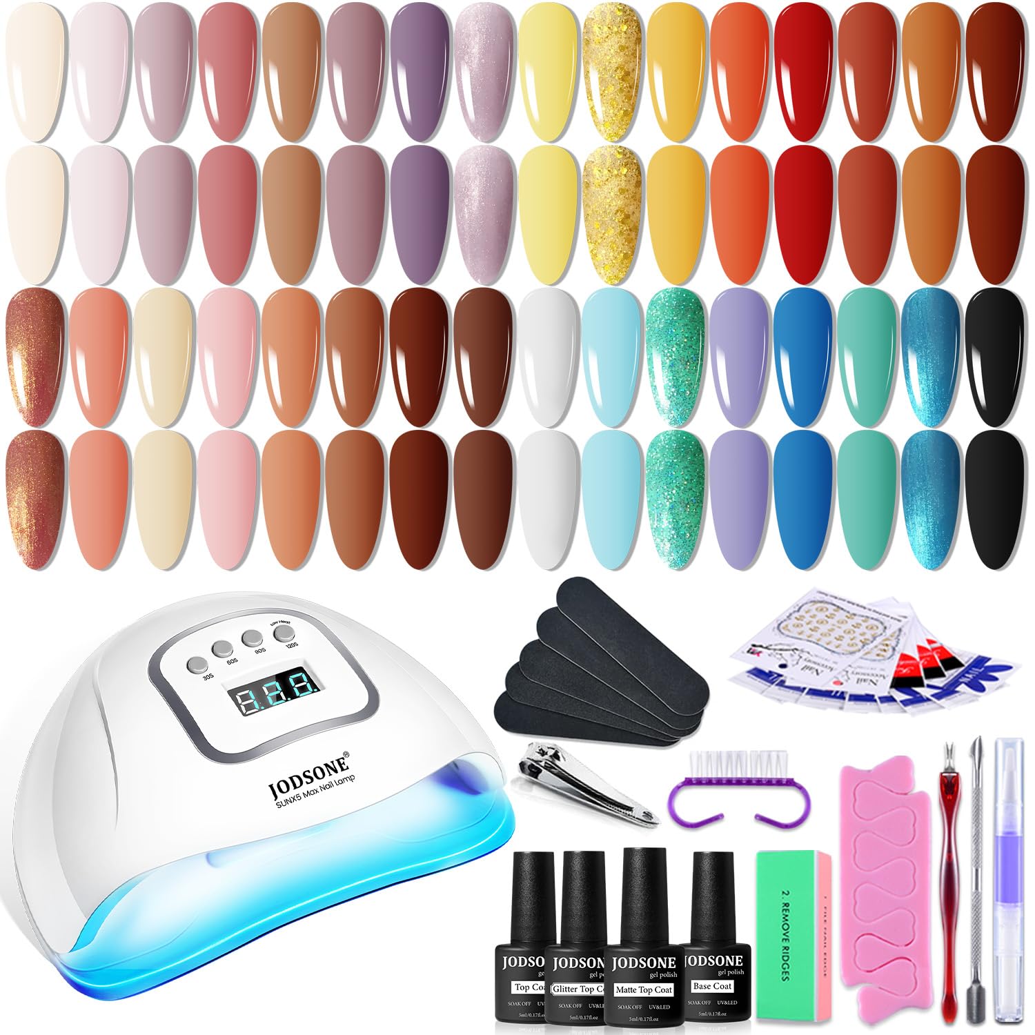 JODSONE kit esmalte gel 32 colores con luz ultravioleta para manicura
