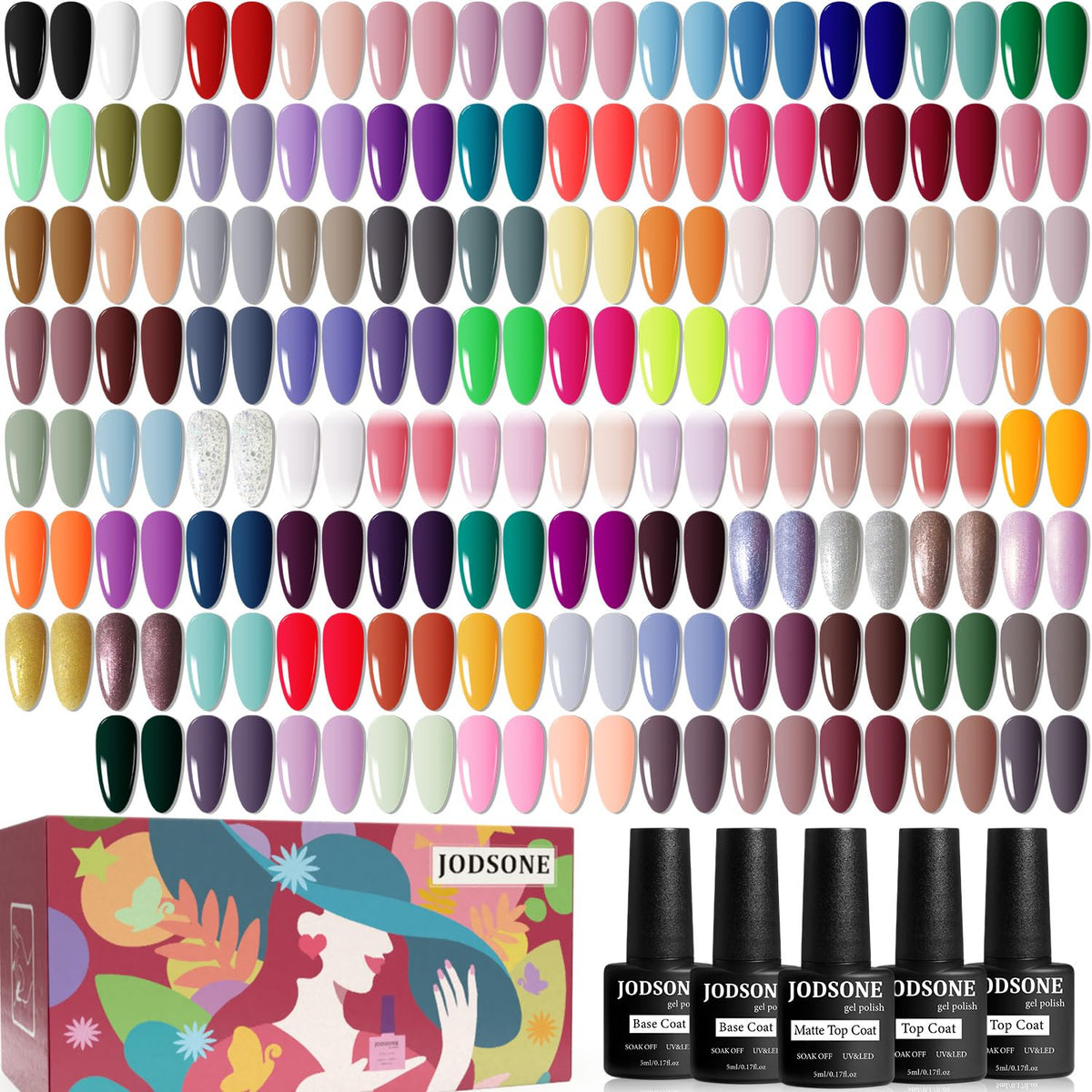 JODSONE kit-vernis-gel-95-couleurs : palette variée pour styles quotidiens.