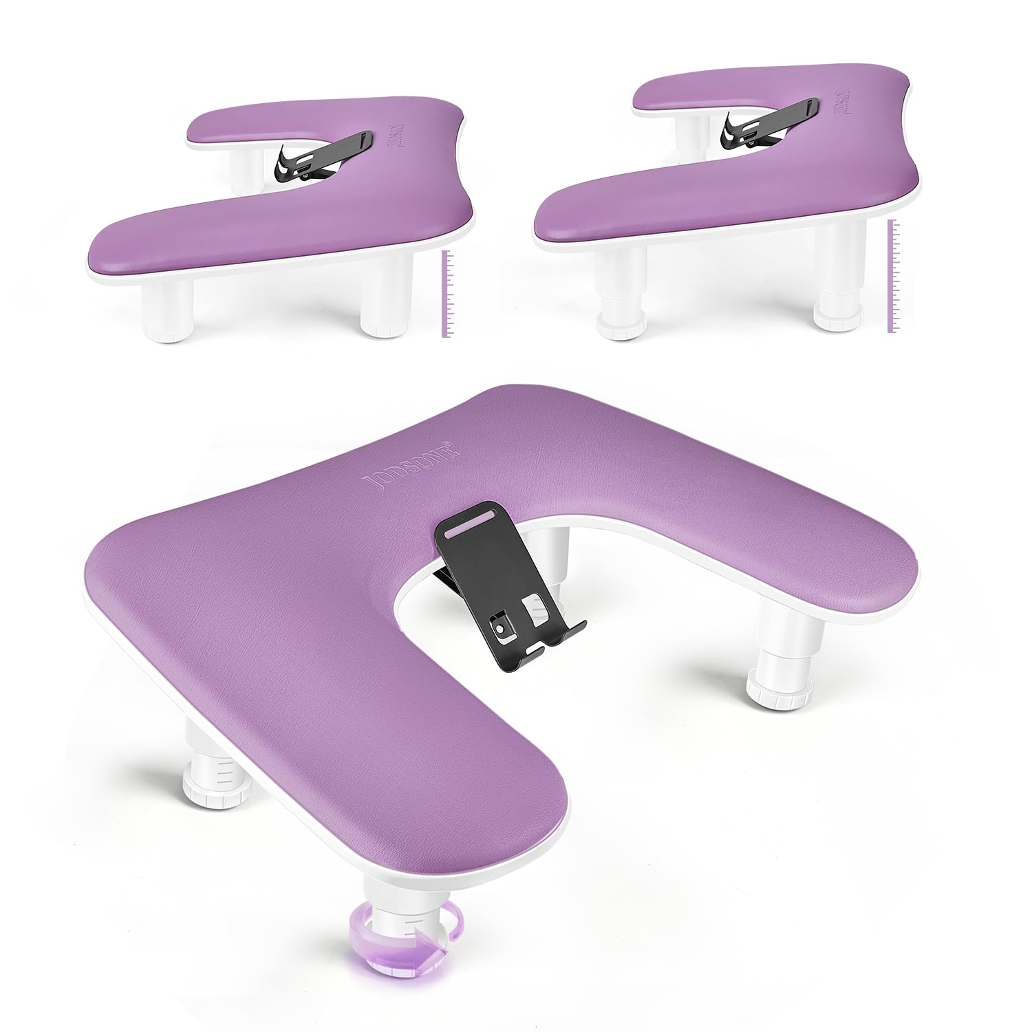 Reposabrazos JODSONE en forma de U purpura para manicura estable y cómoda.