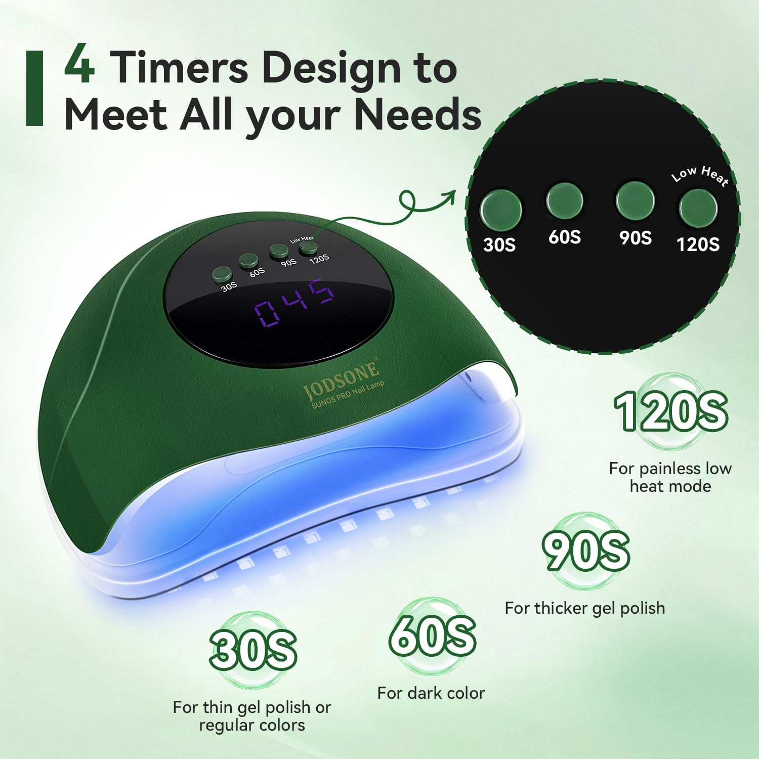 Lámpara JODSONE LED-rapidez, curado uniforme de gel para uñas.