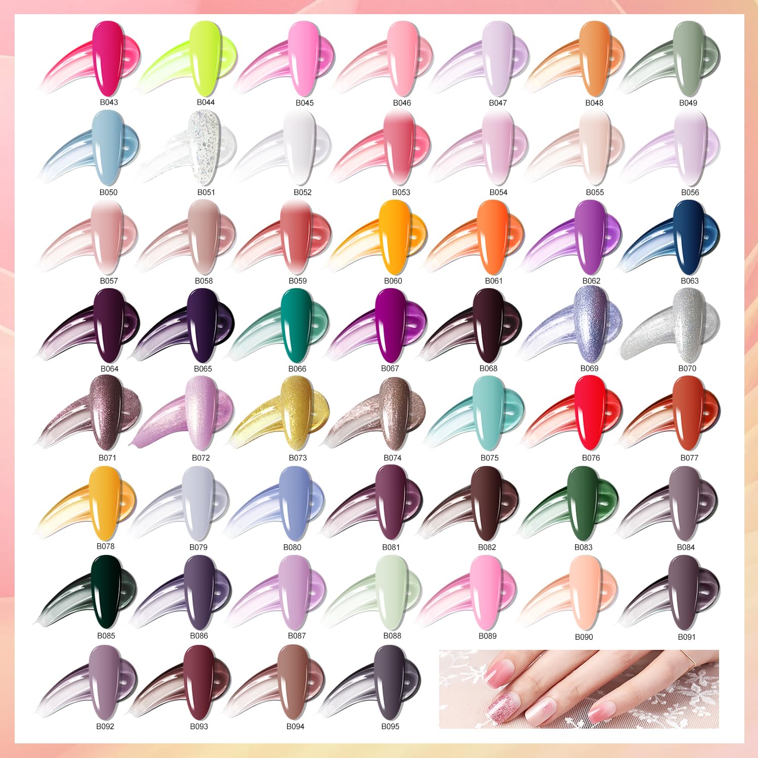 JODSONE coloris-gel-vernis-multiples, diversité idéale pour toutes occasions.