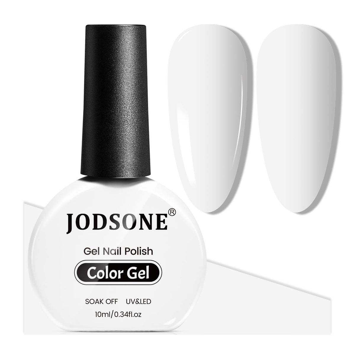 Esmalte gel blanco de JODSONE en botella de 10 ml con acabado elegante