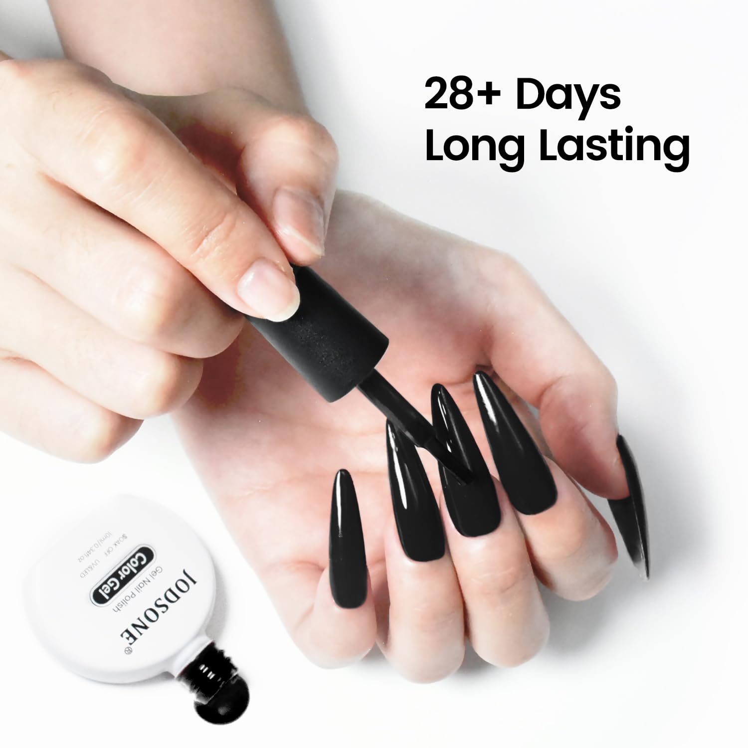 JODSONE esmalte gel negro 10ml curado bajo LED en 60 segundos