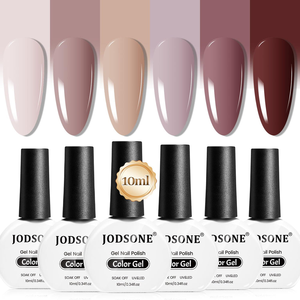 Esmalte gel JODSONE tono piel rosado en botella, resultado duradero para uñas elegantes.