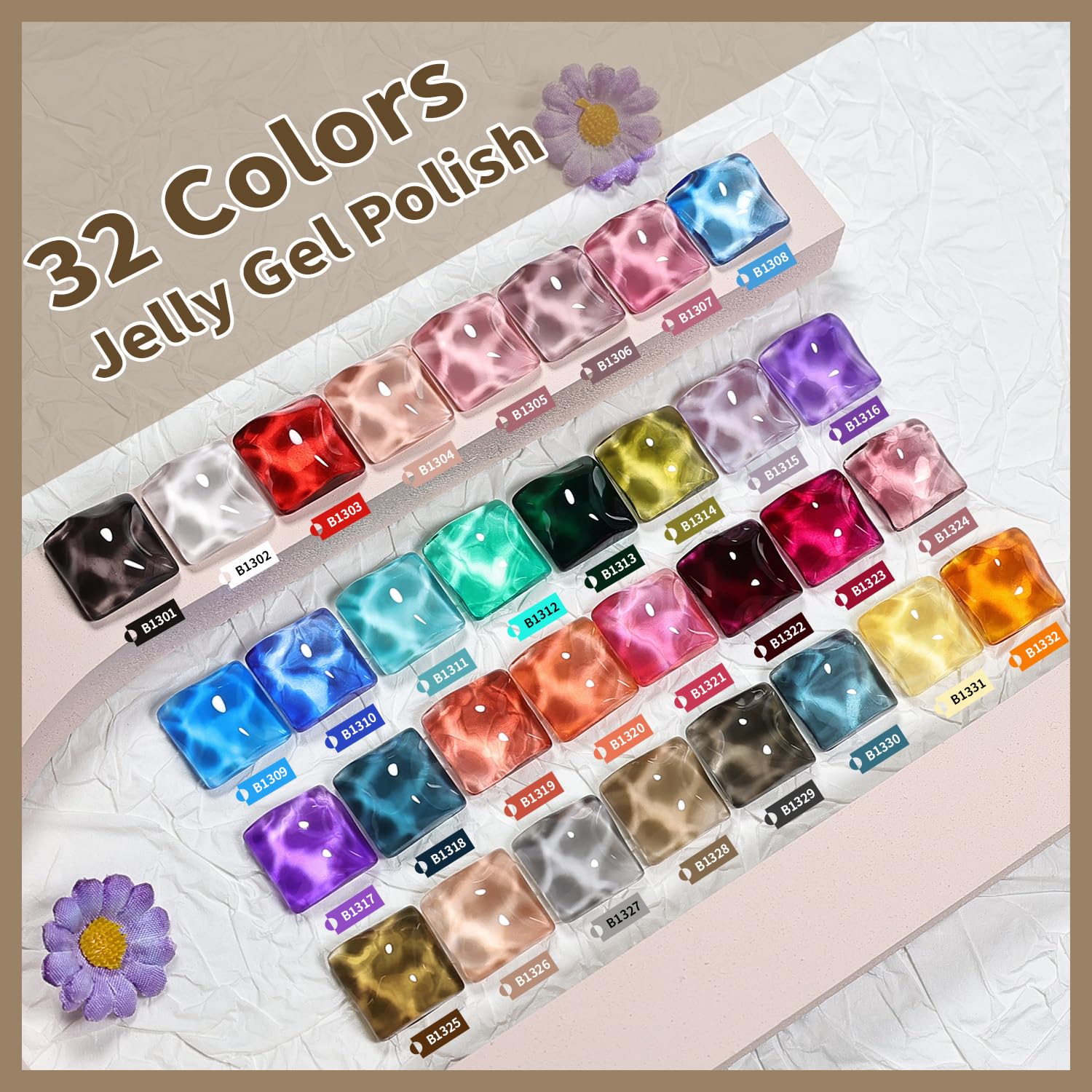 JODSONE paleta de colores Jelly Gel ofrece opciones para cualquier ocasión.