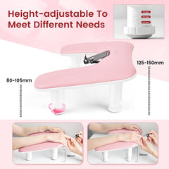 JODSONE reposamuñecas rosa con soporte de teléfono 360°, permite maniobras con manos libres.