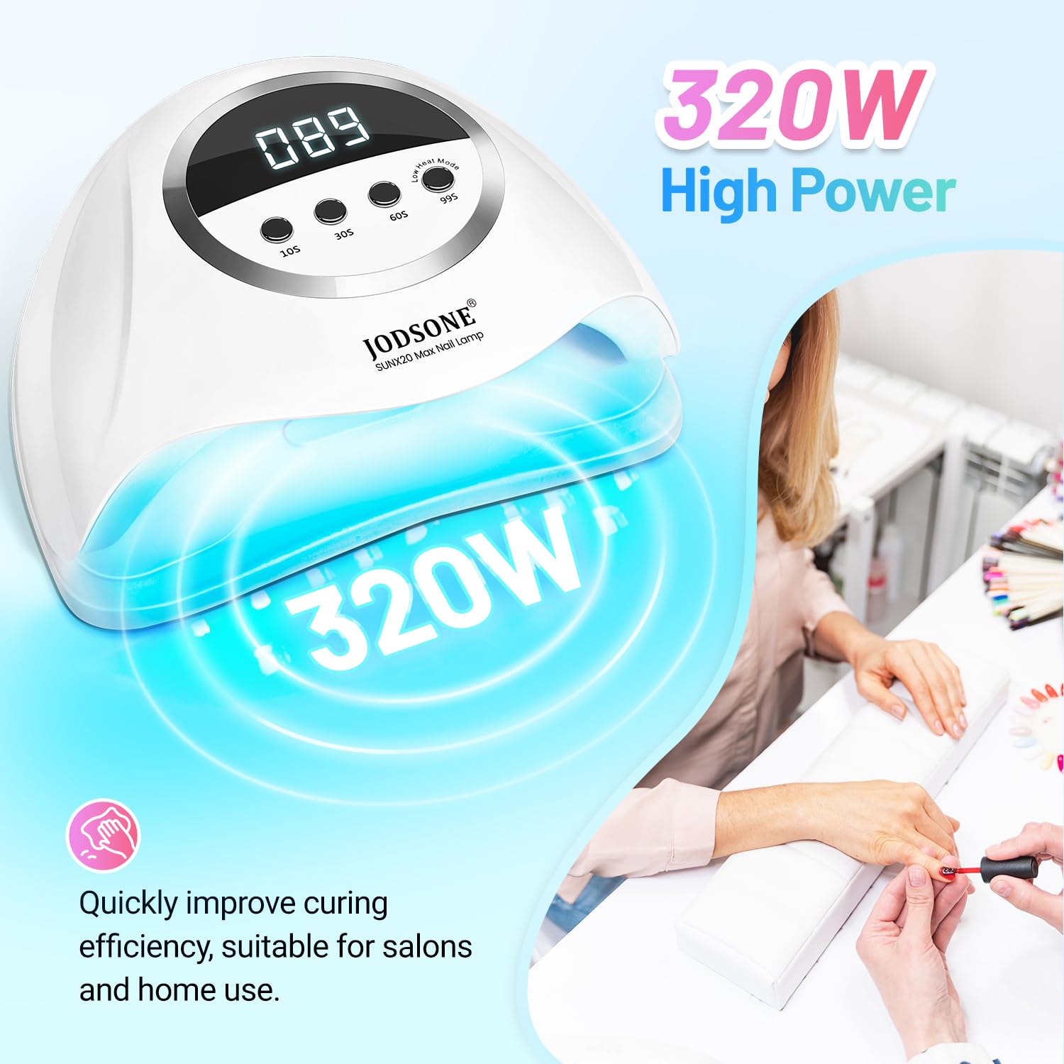 JODSONE con sensor automático y LCD para uso sencillo en uñas.