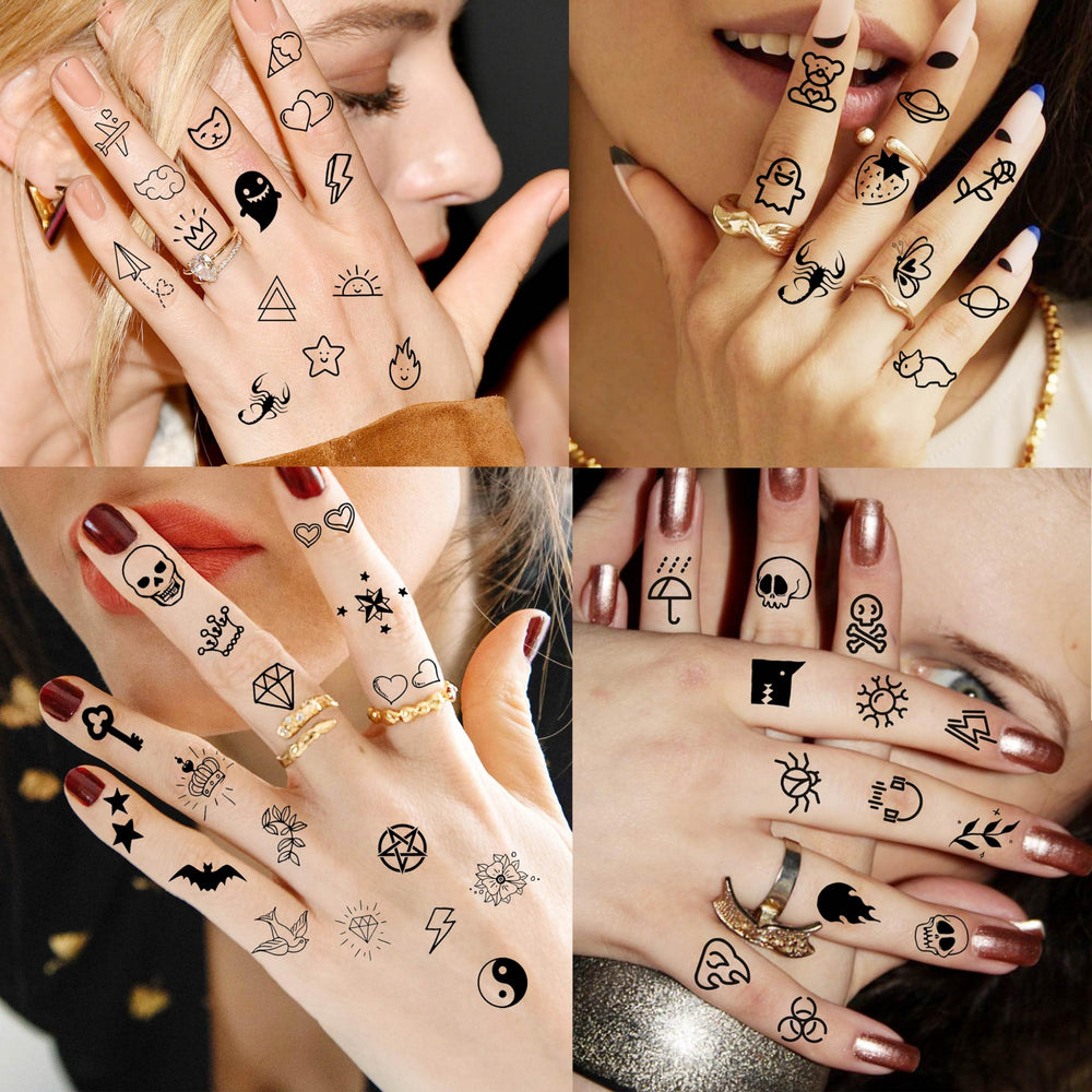 JOEHAPY tatuajes temporales luna sol ancla para looks rápidos en eventos.