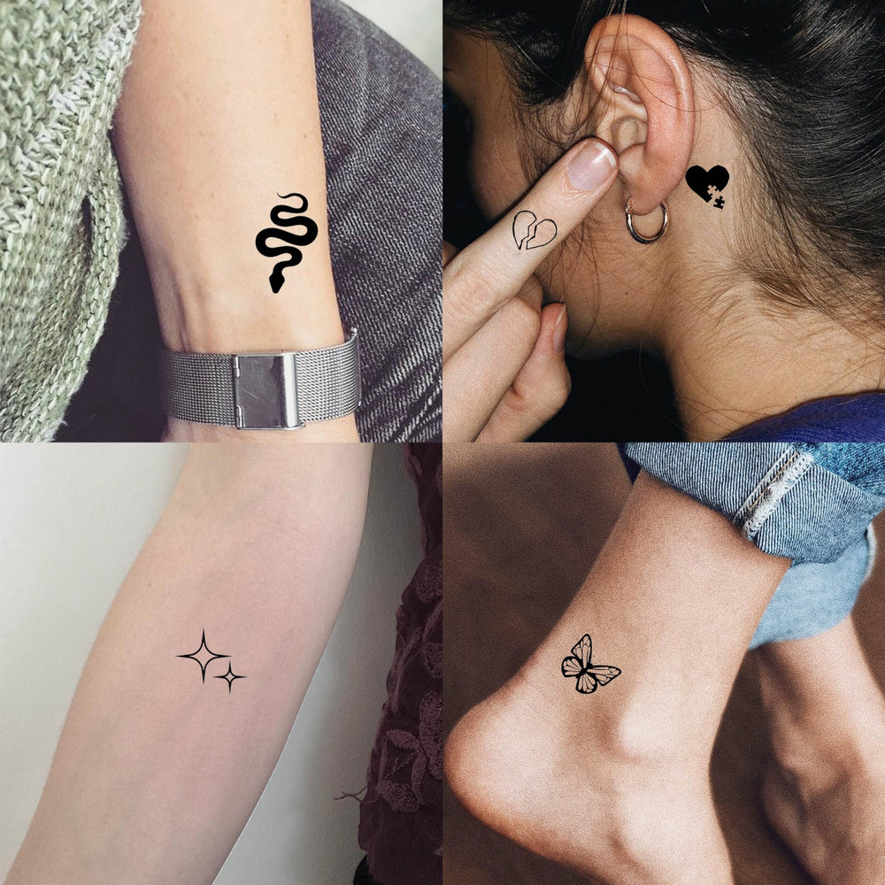 JOEHAPY tatuajes temporales minimalistas pequeños para proyectos de bricolaje y decoración de manos.