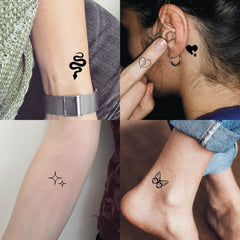 JOEHAPY tatuajes temporales minimalistas pequeños para proyectos de bricolaje y decoración de manos.