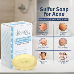 JOESOEF SKIN CARE Jabón de azufre para rosácea, cuidado suave diario.
