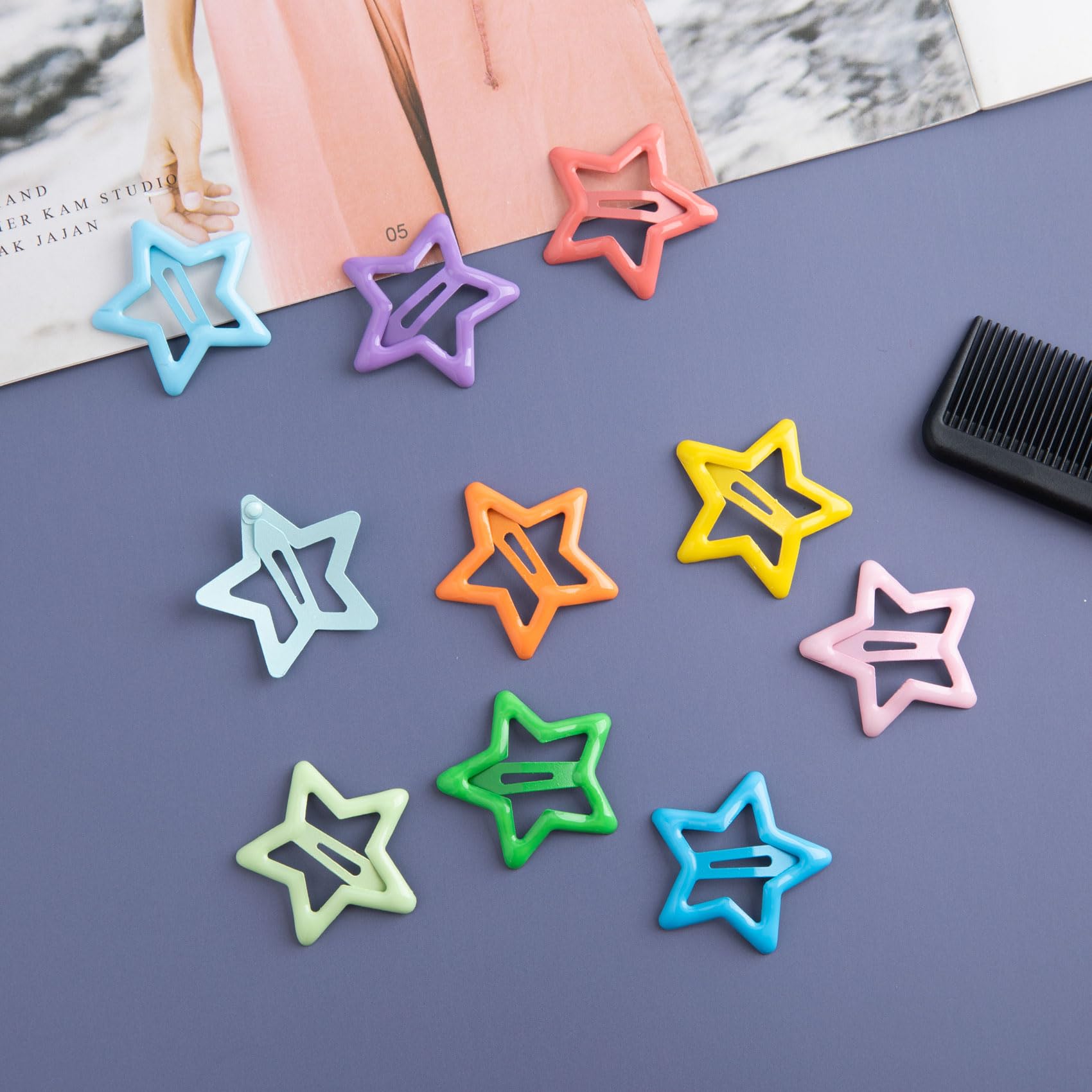 Joez Wonderful clip estrella multicolor sirve como accesorio de moda o manualidades.