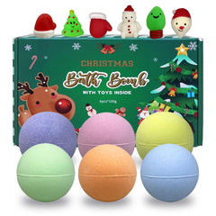 JoFAN bomba de baño navidad, paquete de seis, ideal como regalo festivo.